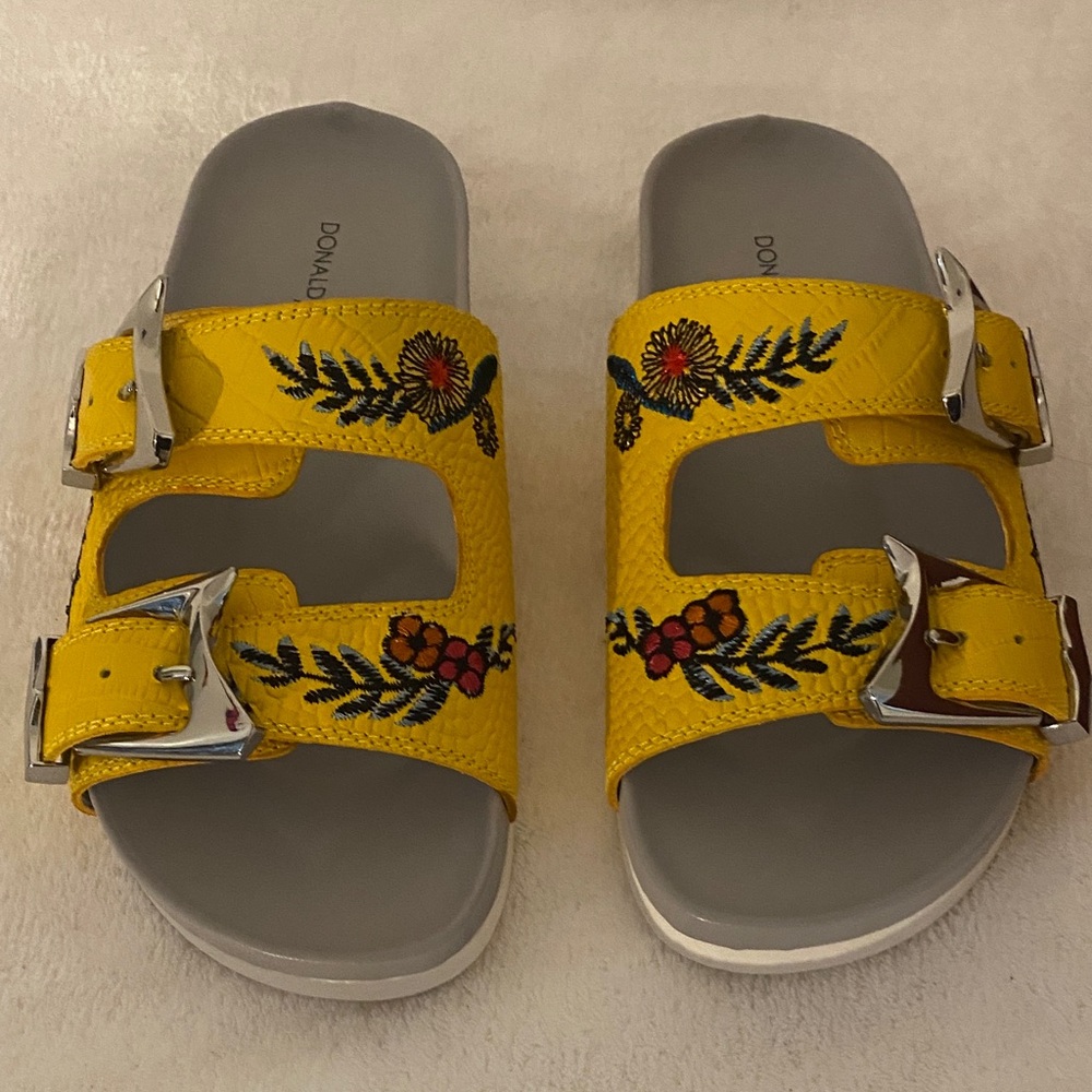 Donald J. Pliner Yellow Floral Sandals